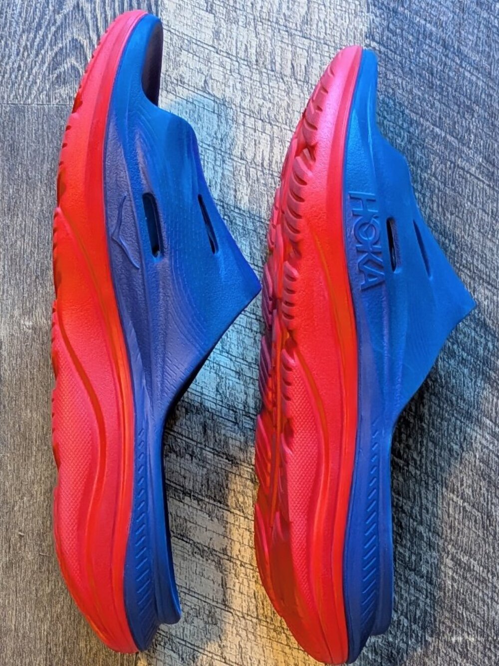 Hoka Ora Recovery Slide 3 Sandals Bellwether Blue & Red Alert